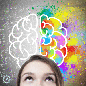 chica cerebro dual, creatividad o racionalidad