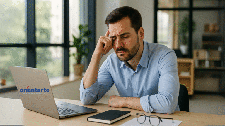 hombre vuelta al trabajo con síndrome postvacacional