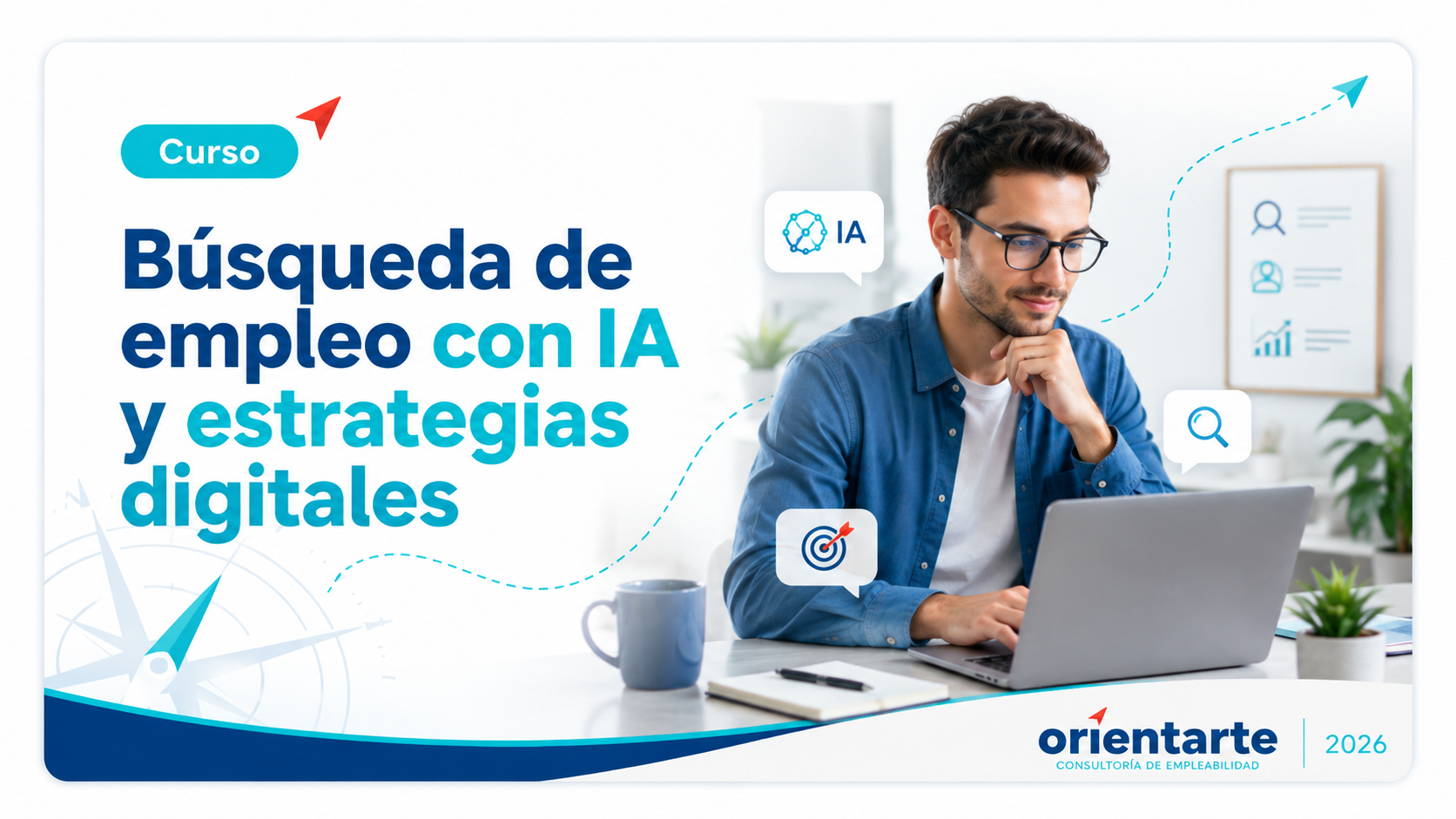 Búsqueda de empleo con IA y estrategias digitales.